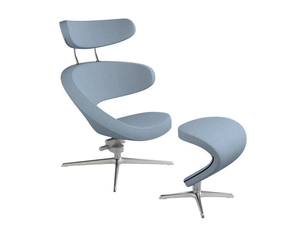 Varier Peel Recliner Lounge Chair with Footrest - Right