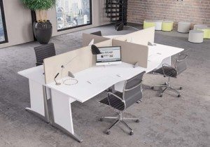 White Office Furniture Modern Clean Look White Table Pod Of Four Radial Office Desk With Storage
