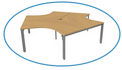 office-bench-modular-desks 3-person bench Desk in Beech