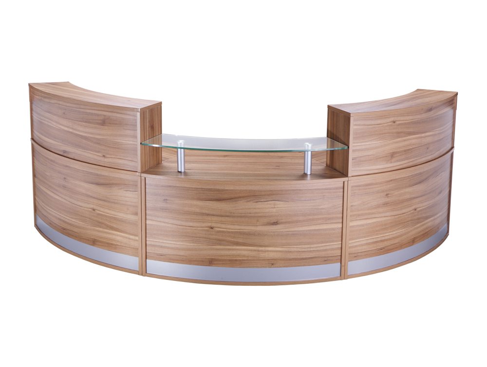 Elite 3 Section Semi Circle Reception Unit In Black Walnut