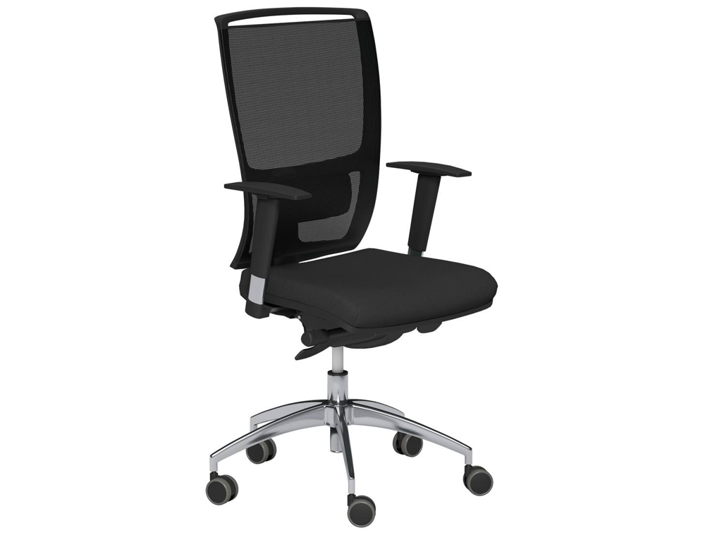 Oz Series Mesh Back Swivel Chair With Variable Arms In Black